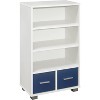 Kings Brand Furniture - Kids Toy Storage Organize, Children Bookcase with Drawers, White/Blue - 4 of 4