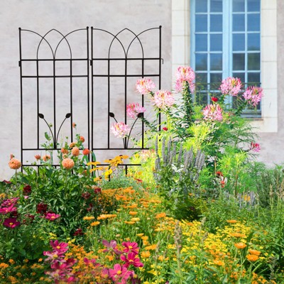 4 Packs Garden Trellis For Climbing Plants, 71 Inch Tall Metal Wall Trellis, Outdoor Metal Decoration Large Trellis For Plants Flowers