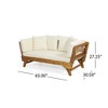Patio Sofa, Modern Outdoor Sofa With Lath Splicing, Cross Strap Waistband Design, Waterproof Pad, Cushion, Scalable Sofa Couch - 4 of 4