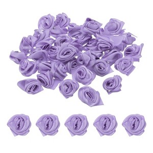Unique Bargains Satin Fabric Decorative DIY Craft Embellishment Ribbon Roses 50 Pcs - 1 of 4