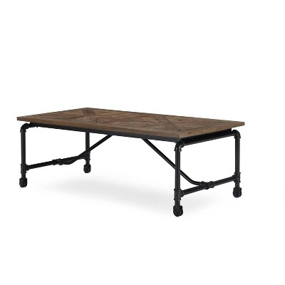 Boraam Barrow Rectangular Wood and Metal Coffee Table Natural/Black Finish