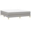 vidaXL Box Spring Bed Frame for King Size Mattress, Stylish Fabric Exterior in Light Gray, Durable Wood Construction for Bedroom Comfort - 2 of 4