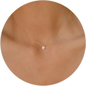 Diamond Choker Necklace for Women: Dainty 14K Gold/Sterling Silver Gold Plated CZ Jewelry, Trendy Gift - 1 of 4