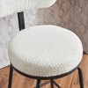 Lyngins Swivel Bar Stools Set of 2 with Curved Backrest,Kitchen Chairs with Metal Legs,Boucle Upholstered Counter Stools for Kitchen Island,Pub - 3 of 4