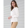 Allegra K Women's Satin Tie Neck Long Sleeve Solid Color Elegant Office Shirt - 4 of 4
