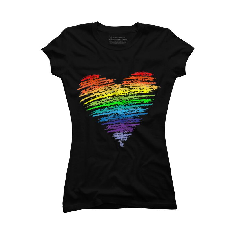 Adult Design By Humans Love Wins Rainbow Blended Heart Pride By KangThien T-Shirt, 1 of 3