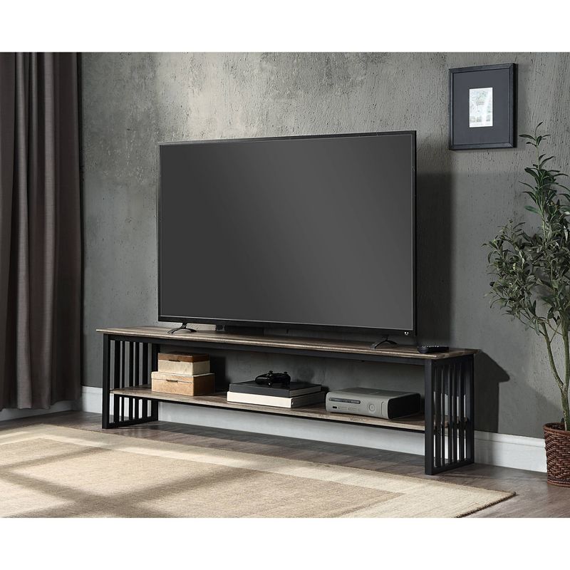 70&#34; Zudora Tv Stand and Console Oak and Sandy Black Finish - Acme Furniture, 1 of 6