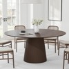 PexFix 60" Round Dining Table for 6 People Modern Pedestal Table with Fluted Cone Base & Wood MDF Top for Small Space Kitchen Dining Room Cafe Walnut - 2 of 4