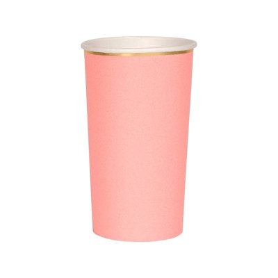 Meri Meri Neon Coral Highball Cups