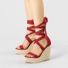Allegra K Women's Espadrille Platform Wedges Heel Lace Up Sandals - 2 of 4