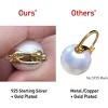 12mm Gold Plated Pearl Drop Earrings in 925 Sterling Silver | Elegant Large Stud Dangle for Women - 2 of 4