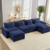 Mjkone 156'' Oversized Modular Sectional Sofa, U-Shaped Couch with 2 Ottomans, 6-Seat Chenille Upholstered Deep Seat Sofa - 2 of 4