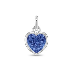 Girls' CZ Birthstone Heart Sterling Silver Charms - In Season Jewelry - 1 of 4