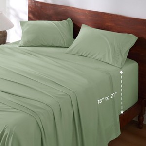 Deep Pocket Sheets Set - Fits Mattresses Up to 21 Inches Thick - 4 Piece GentleSoft™ Bed Sheets, Moisture Wicking, Soft & Cooling Bedsheet & Pillowcas - 1 of 4