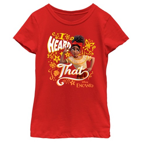 Girl's Encanto Dolores I Heard That T-shirt - Red - Small : Target
