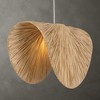Uttermost Bend 1-Light Pendant-Natural Raffia & Antique Brass Tropical Design - 2 of 4