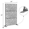 Dovelina Metal Outdoor Privacy Screen Freestanding Patio Decorative Screens - 72"x47", Gray, Frank - 2 of 4