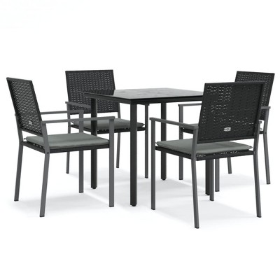 vidaXL Garden Dining Set Black, Light Grey