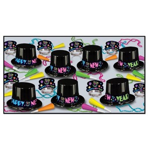 Beistle New Year Neon Party Assortment for 50 people contains 125 pieces Multicolored - 1 of 3