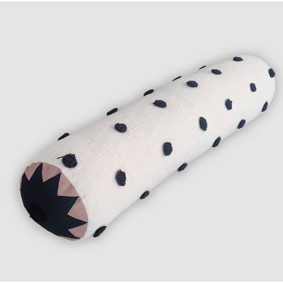 Black and white shop polka dot pillow