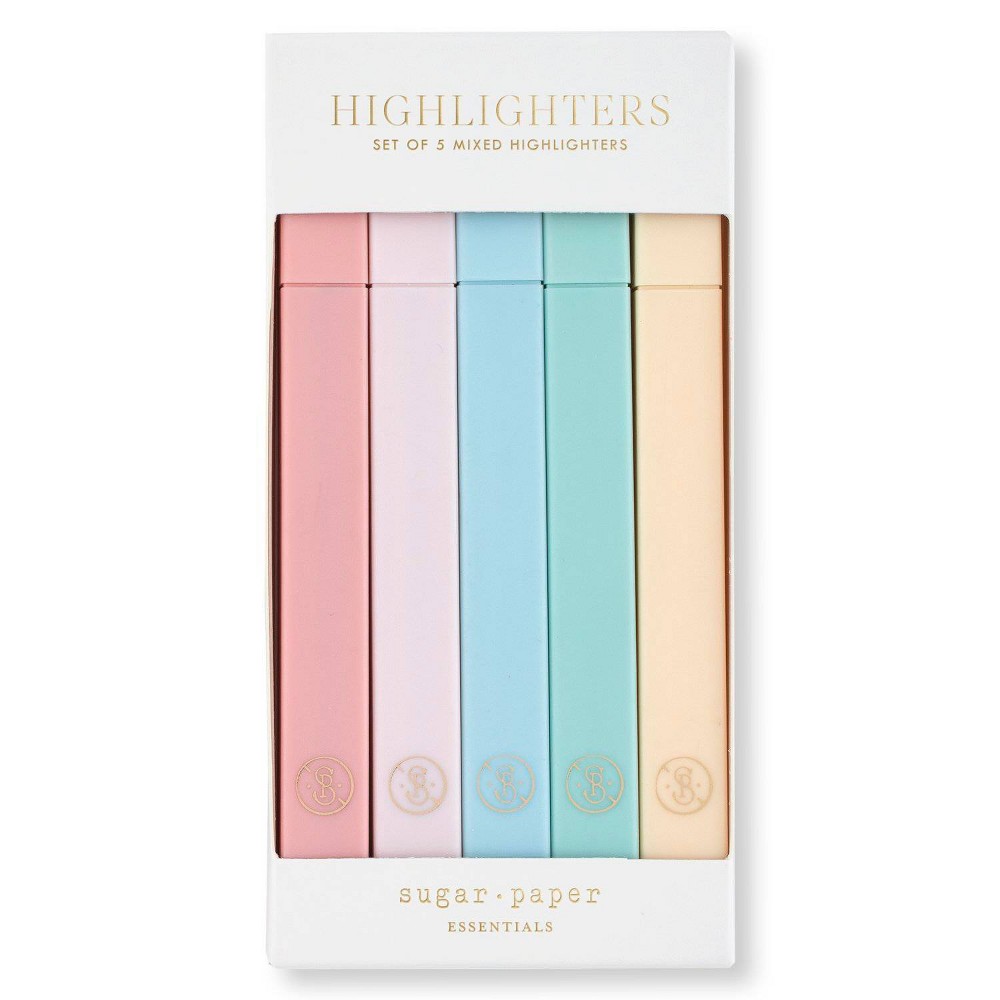 Sugar Paper Essentials 5ct Colored Highlighters