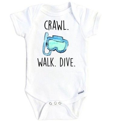 Diving Crawl Onesie® Baby Boy Girl Clothes Infant Bodysuit Funny Cute Newborn GS1