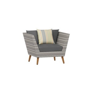 Amazonia Selvaggio Eco-Friendly Wicker Outdoor Patio Accent Chair with Cushion, Arm Chair - 1 of 4