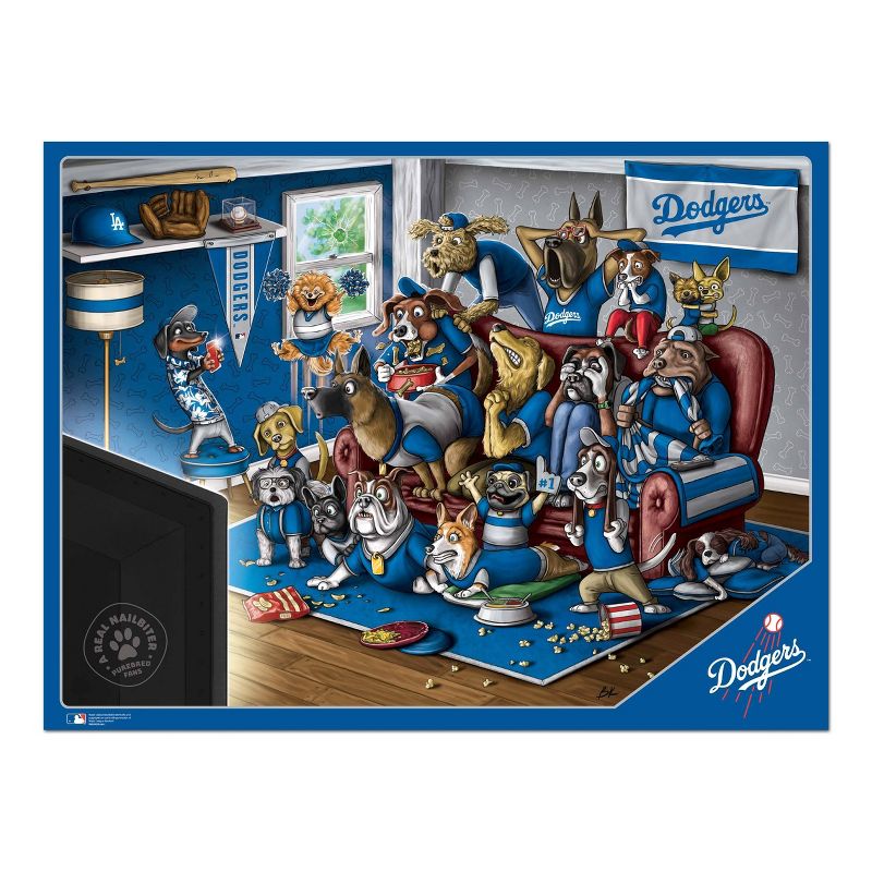 MLB Los Angeles Dodgers Purebred Fans &#39;A Real Nailbiter&#39; Puzzle - 500pc, 3 of 4