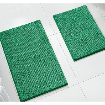 Home Mart Goods Large 2 Piece Set Hunter Green Soft Cozy Plush Chenille Bath Mat Bathroom Rug
