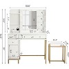 Vanity Desk with Mirror, Makeup Vanity Table, Dressing Table with Drawers & Storage Shelves, Vanity Table Set for Bedroom Dressing Room - 3 of 4
