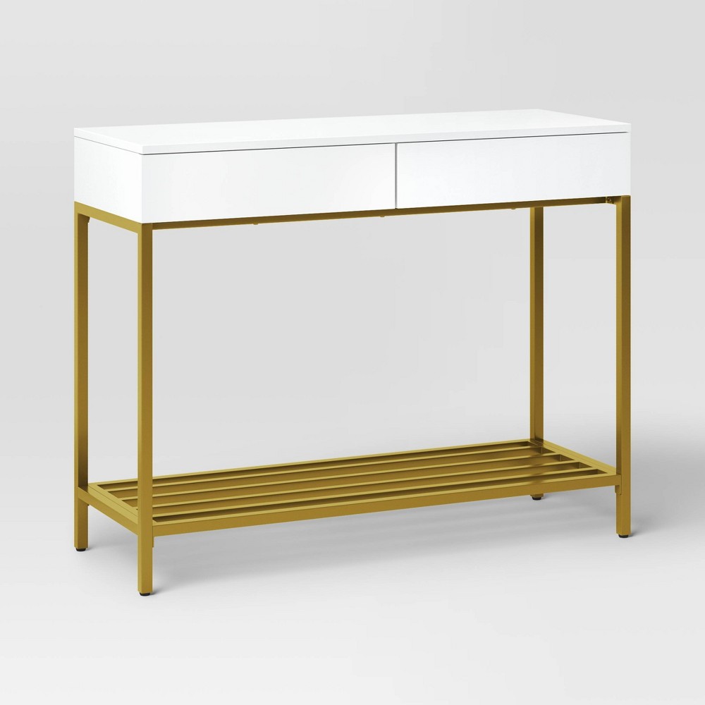 Photos - Display Cabinet / Bookcase Loring Console Table White - Threshold™