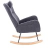 Racxily Teddy Upholstered Nursery Rocking Chair: Soft Thick Sponge Teddy Upholstered Rocking Chair for Living Room & Bedroom, Ergonomic Curved Back - 2 of 4