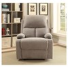Rosia Linen Recliner Gray - Acme Furniture: Microfiber, Side Handle, Cup Holders - 3 of 4
