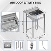 28"x24"x40" Stainless Steel Commercial Sink Kitchen Utility Sink 1 Compartment Large Capacity - 2 of 4