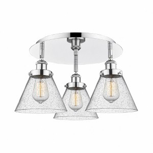 Cone - 3 Light Flush Mount In Art Deco Style-9.5 Inches Tall and 19.5 Inches Wide - 1 of 1
