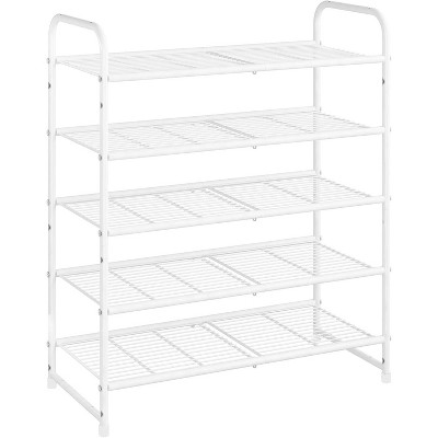 Simple Trending 5-Tier Stackable Shoe Rack White