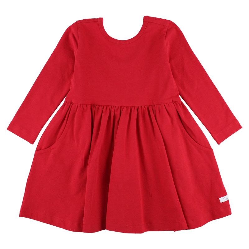 RuffleButts Toddler Girls Long Sleeve Twirl Dress, 1 of 8