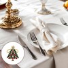 Unique Bargains Napkin Holder Rings Stainless Steel Green Gold Tone 1 Pc - 2 of 3