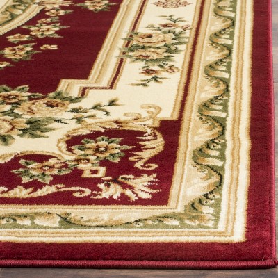 Red and Ivory Floral Rectangular Area Rug, 3'3" x 5'3"