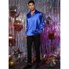 Lars Amadeus Men's Long Sleeves Button Down Prom Party Satin Dress Shirts - 3 of 4