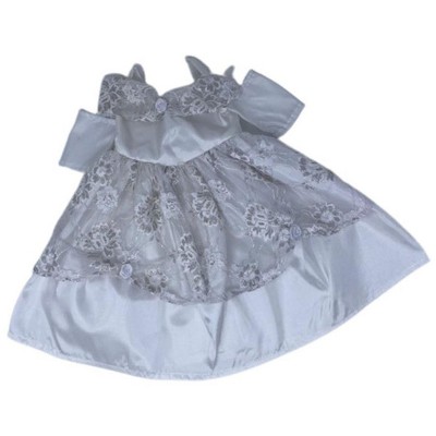 Doll Clothes Superstore Long White Princess Dress With Silver In Lace Fits 18 Inch Girl Dolls