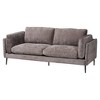 Baxton Studio Holton Fabric Sofa Gray/Black: Contemporary Eucalyptus Wood Frame, Plush Foam Upholstery, Tapered Legs - 2 of 4