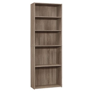 Monarch Specialties Bookshelf Bookcase 6 Tier 72InchH Office Bedroom Laminate Brown Transitional - 1 of 4