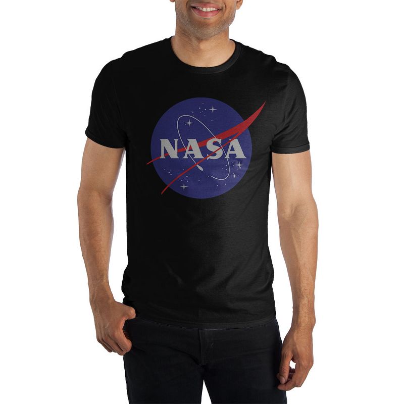 Men's NASA Space Logo Soft Hand Print Shirt, 1 of 4