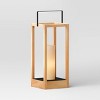 Pillar Metal/Wood Small Lantern Candle Holder Natural Wood - Threshold™ - image 3 of 4