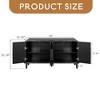 59'' Farmhouse Curved Vintage Storage Sideboard with Large Wooden Handles, Vertical Wood Grain Carving and Adjustable Shelves - Leovsnove - 3 of 4