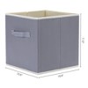 Unique Bargains Square Fabric Collapsible Storage Basket Bin with Handle 3 Pcs - 4 of 4