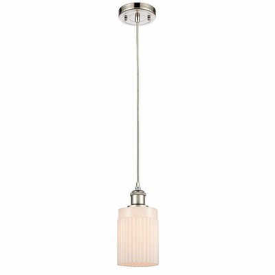 Hadley - 1 Light Cord Hung Mini Pendant In Art Deco Style-8 Inches Tall and 4.5 Inches Wide