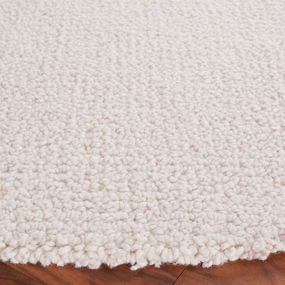 Ivory Beige 6' Round Handmade Wool Tufted Rug