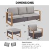 Buenhomino 5Pieces Patio Furniture Set, Outdoor Wicker Sofa Couch with Metal Armrest, Swivel Rocking Chairs, Ottomans - 3 of 4